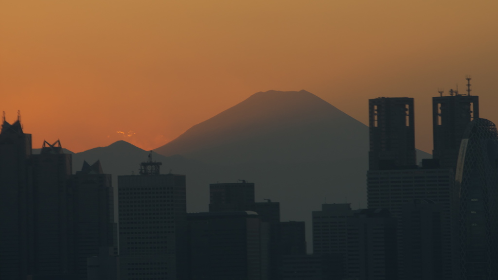 落日の富士山