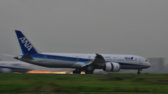 嵐の着陸　787-9