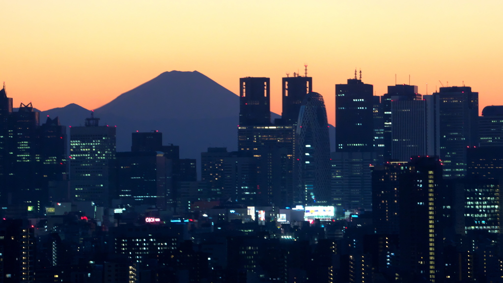 新宿と富士山