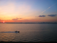 東京湾の夕陽