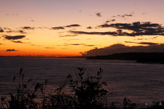 海で夕焼け