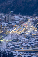 積雪の阿波池田駅