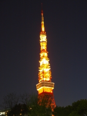 東京タワーと星のあるブルーな空