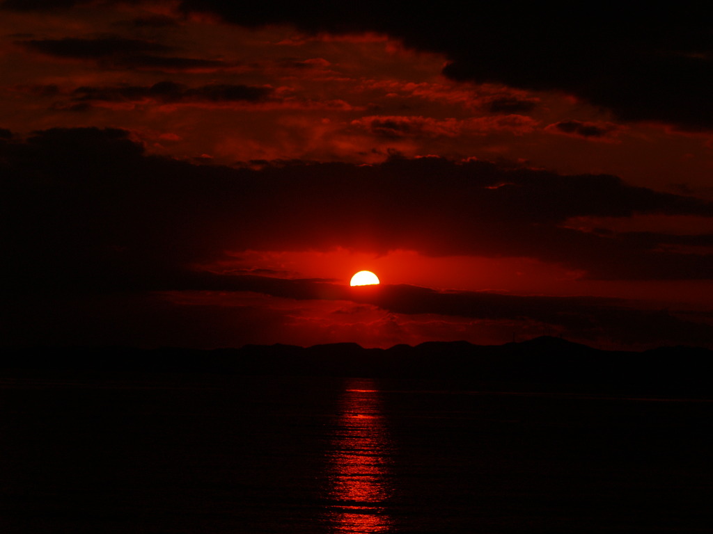 富津岬の夕陽