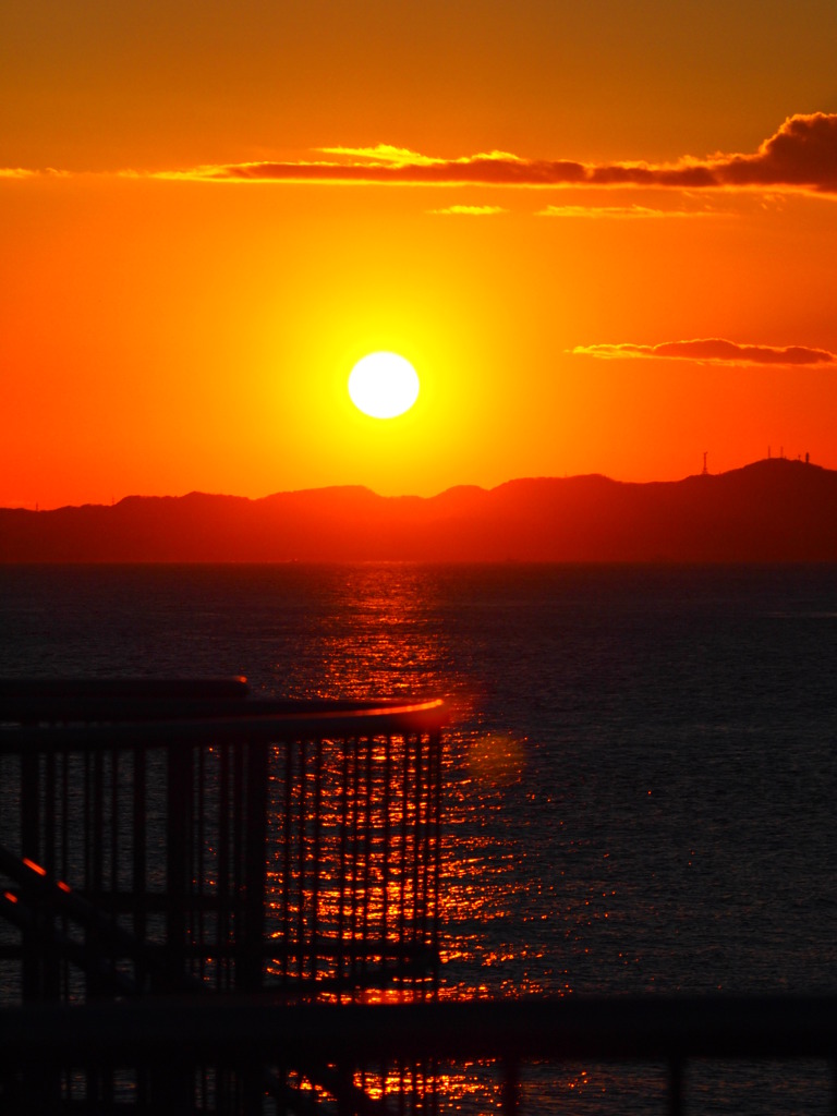 一月二日の夕陽