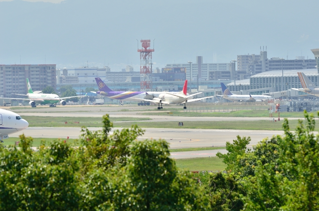 福岡空港へ着陸直前