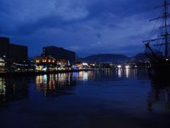 長崎、港、夜