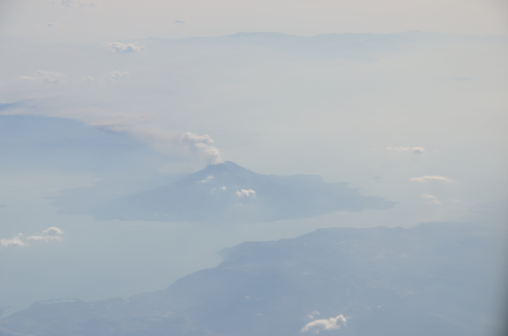 飛行機から見る桜島