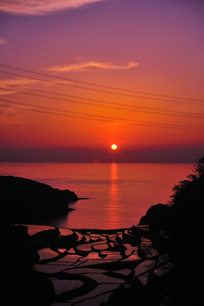 沈みゆく夕日