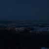 十勝川展望台からの夜明け前の夜景