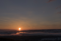 十勝岳展望台からの朝日