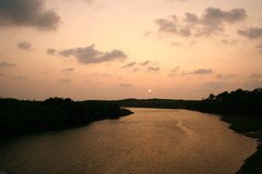 ピンク色の夕焼け