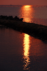 夕陽へ続く道