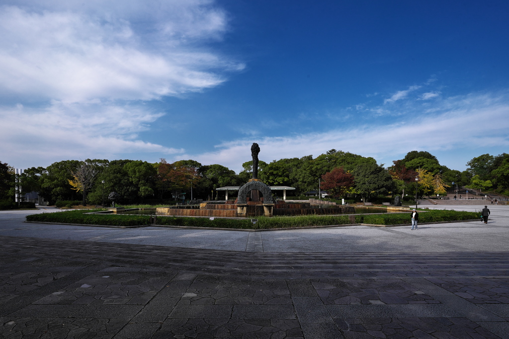 服部緑地（東中央広場）にて