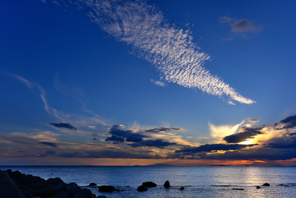 初秋の播磨灘の夕景１
