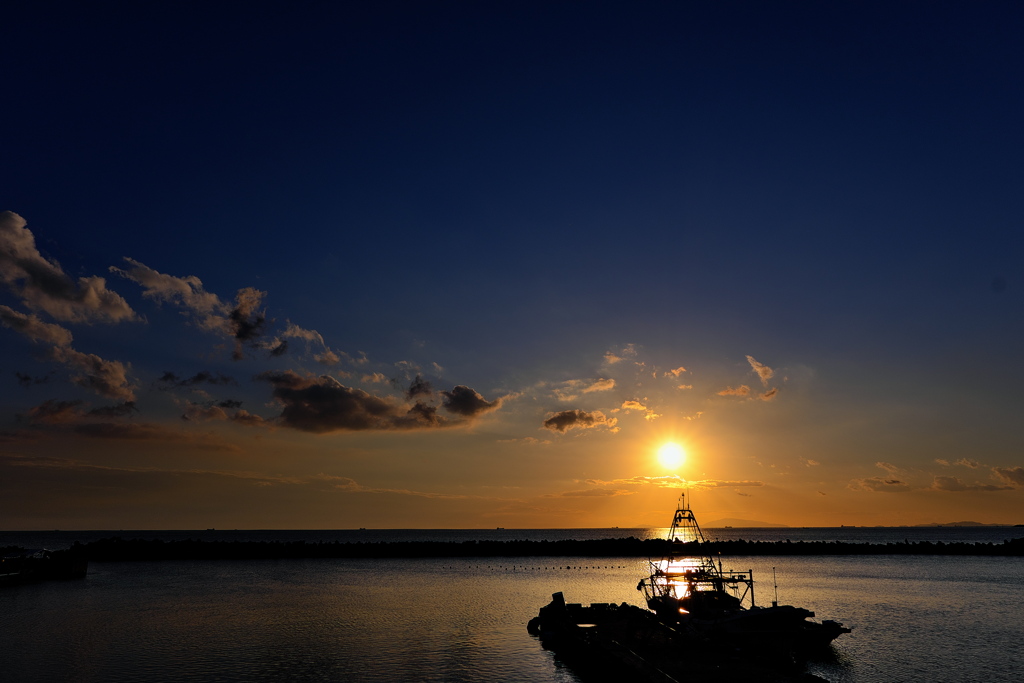 晩秋の播磨灘の夕景３