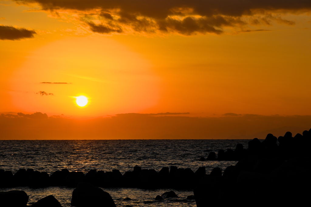 ２０２４年播磨灘の夕日２