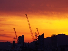 みなと神戸の夕陽２