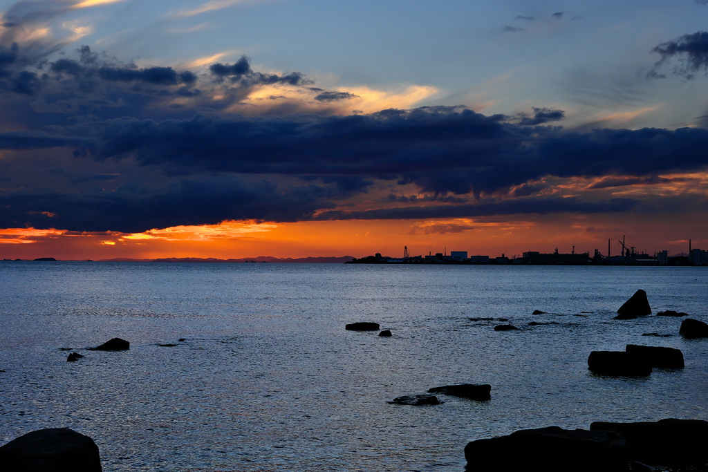 初秋の播磨灘の夕景２