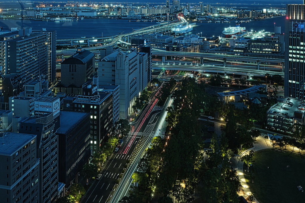 神戸市庁舎展望ロビーにて３（夜景）