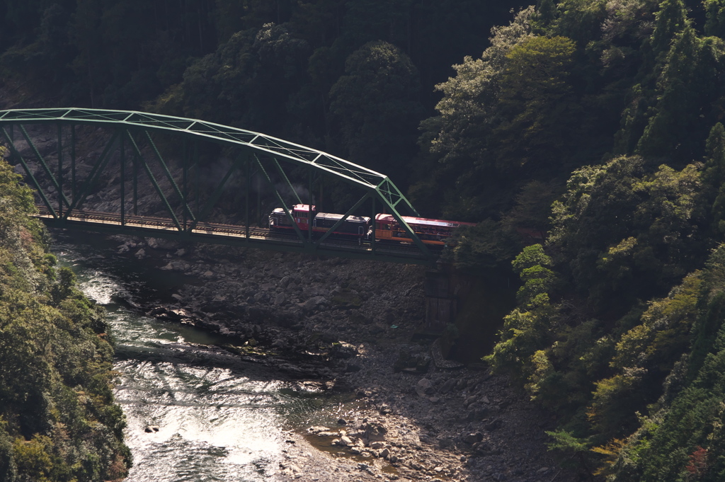 保津峡にて２（トロッコ列車）