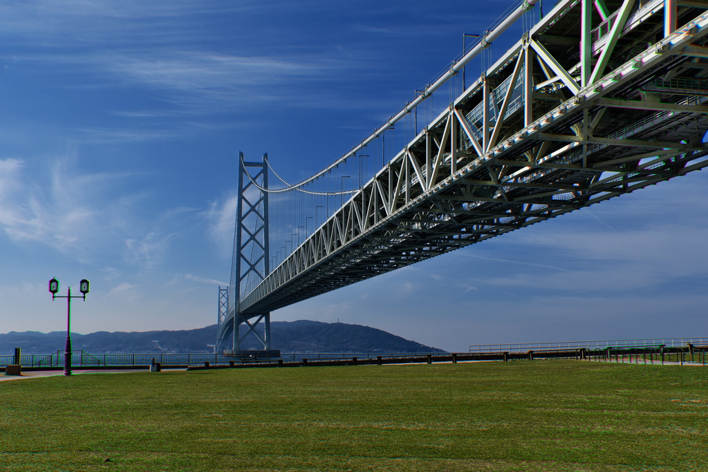 芝生広場と明石海峡大橋１