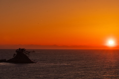 篠島からの夕日（万葉の丘）