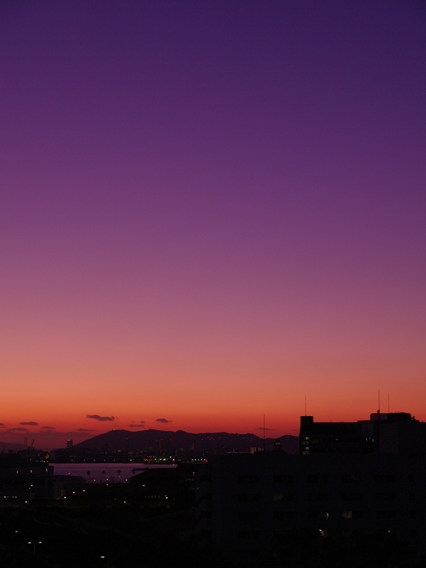 みなと神戸の日没