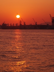 みなと神戸の夕焼け