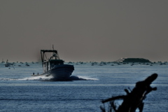 冬の播磨灘の漁船１