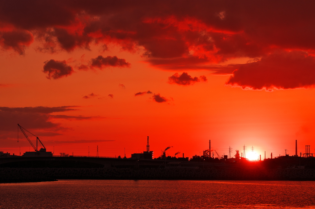 久々の播磨灘の夕日