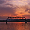 国包（くにかね）の鉄橋（夕景）２