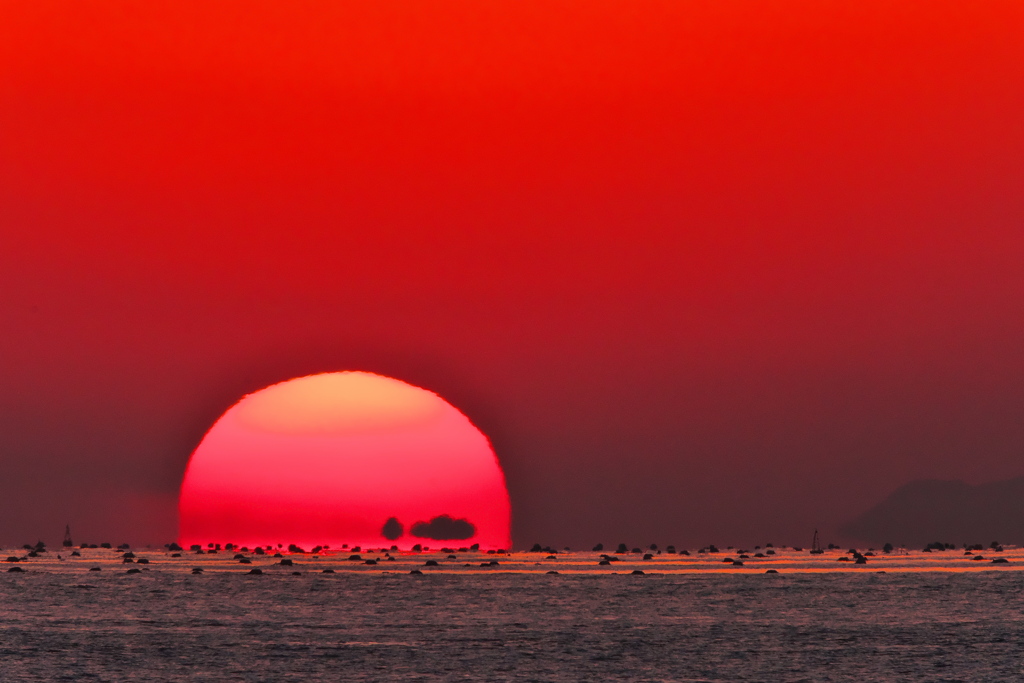 ２０２１年播磨灘の夕日３