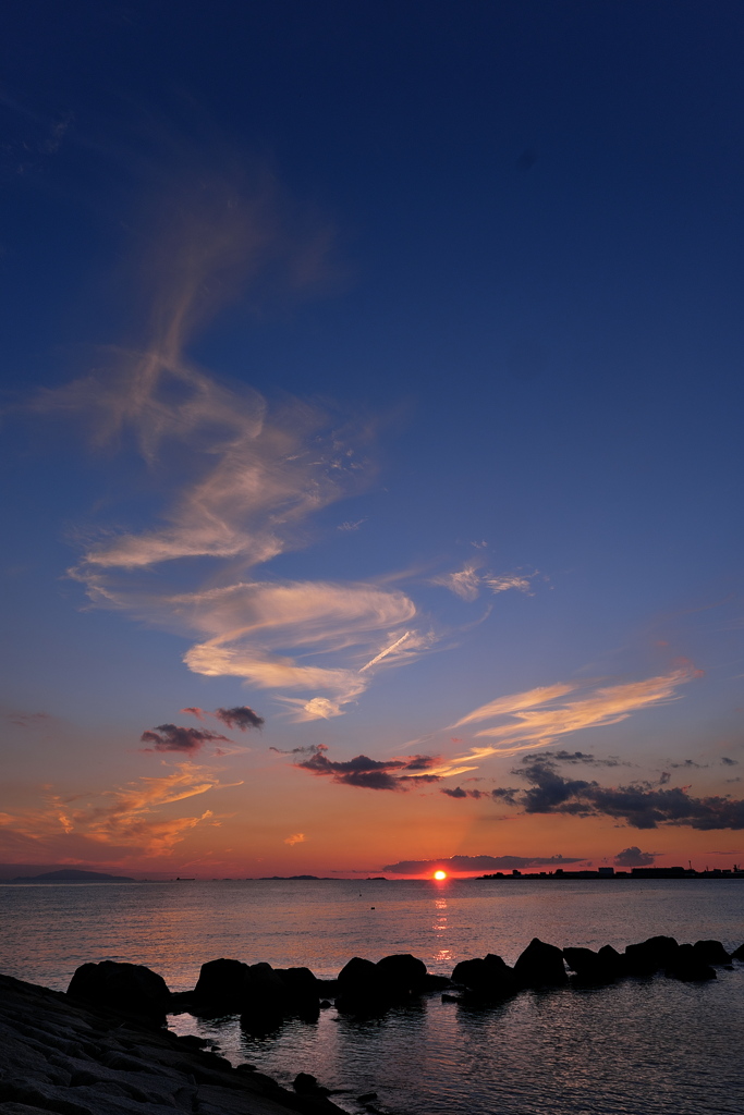 播磨灘の夕景（１８：１５）