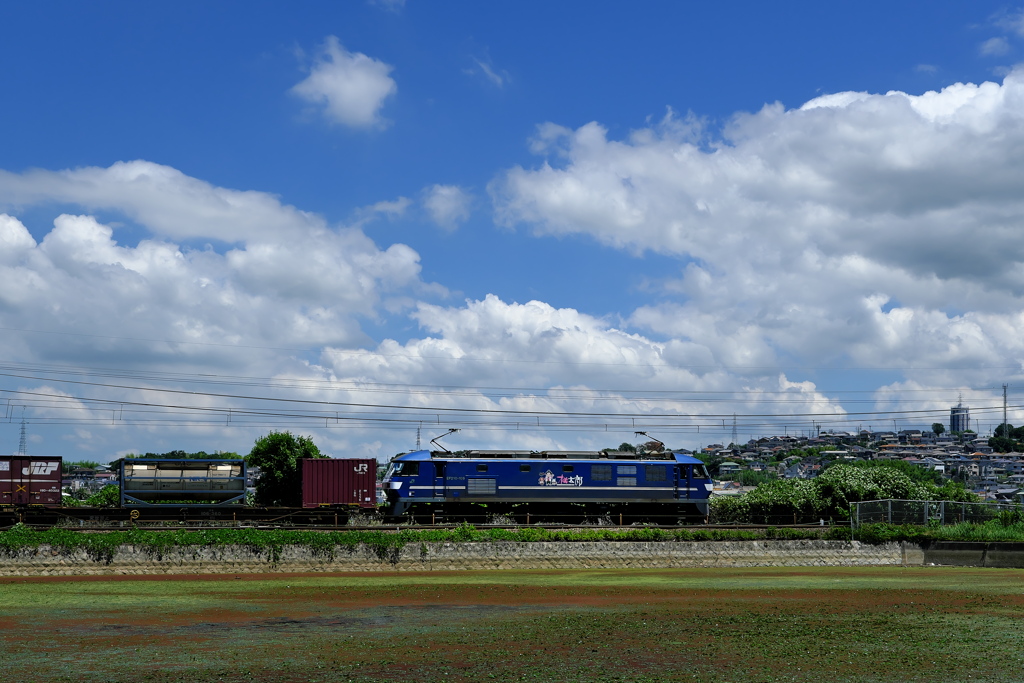 夏空を行く桃太郎