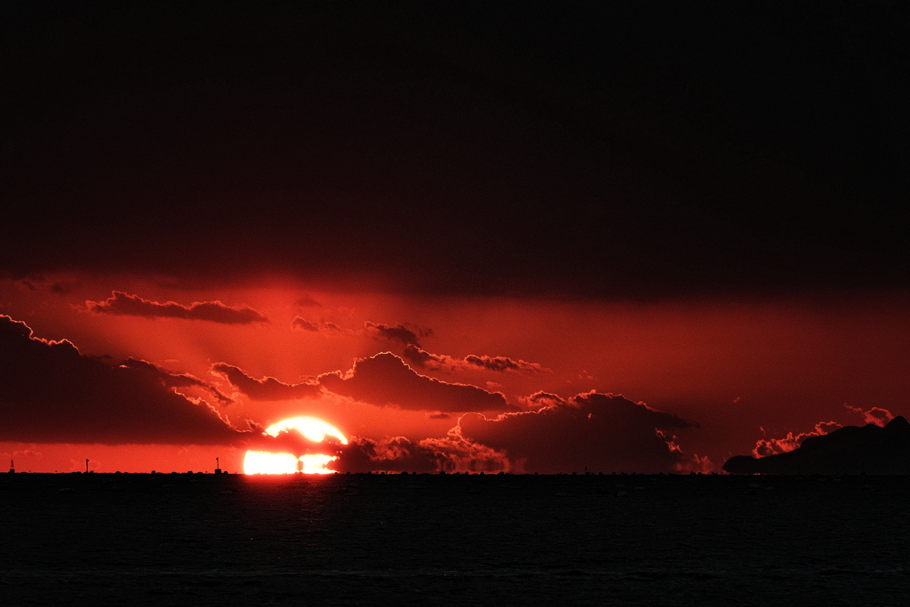 正月の播磨灘の夕景２