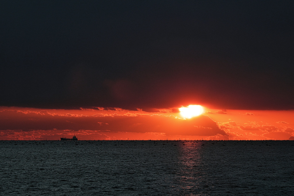 正月の播磨灘の夕景１