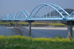 水管橋と菜の花