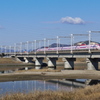 加古川橋梁を行くハローキティ新幹線（上り）