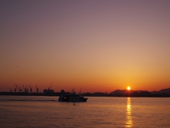 港神戸の夕日３