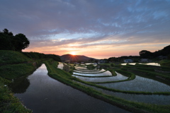 棚田の夕景（19:05）