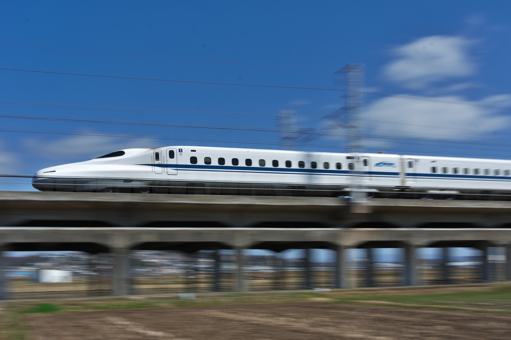 Ｎ７００系新幹線の流し撮り