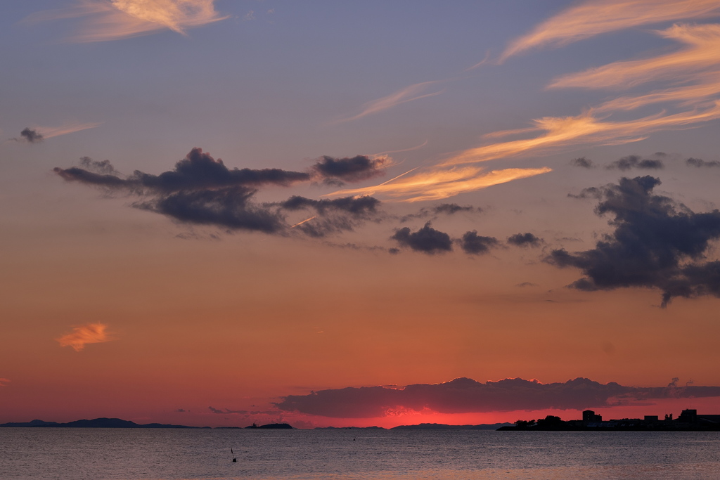 播磨灘の夕景（１８：１７）