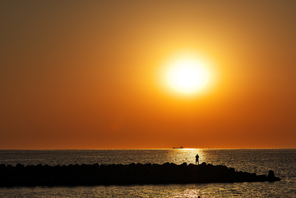 ２０２１年播磨灘の夕日１