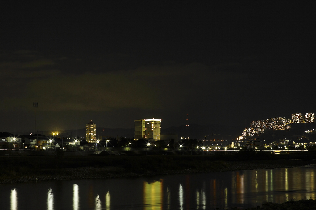 田舎町の夜景