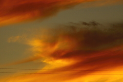 平行線と夕焼け雲
