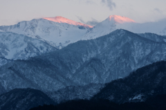 暮れ行く冬山