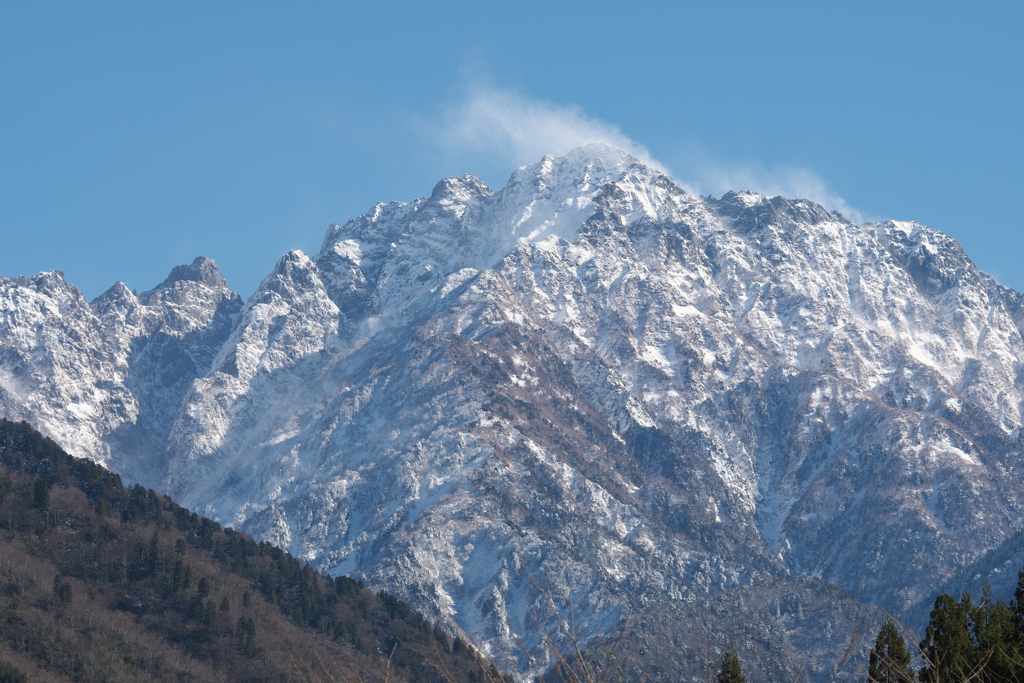 剱岳雪煙