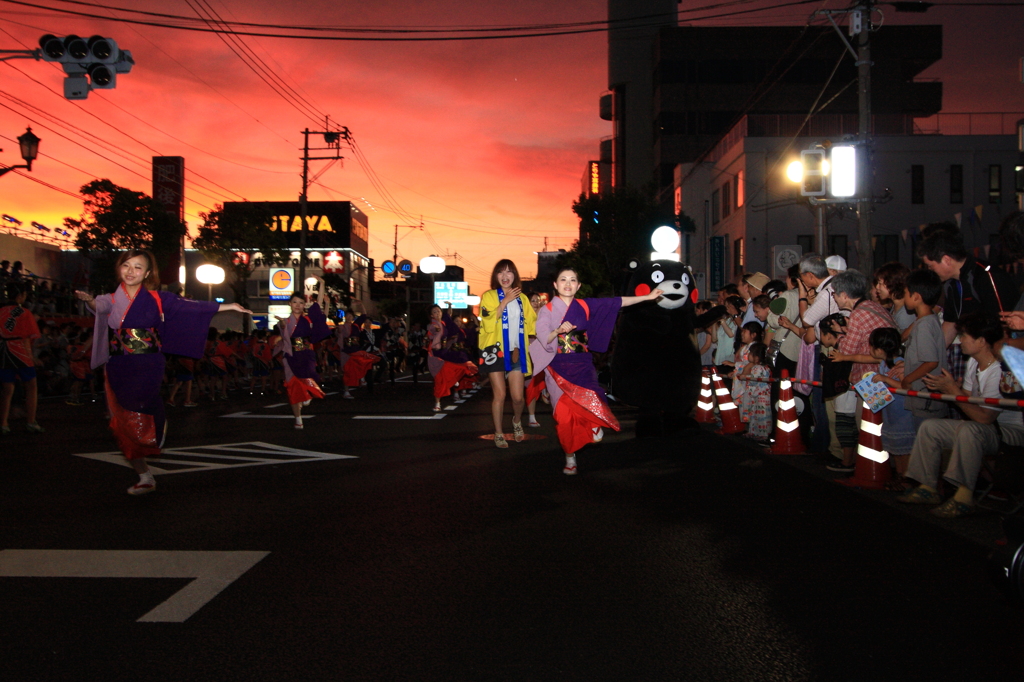 くまモンと踊る本渡ハイヤ祭り♫