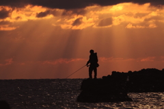 夕日釣り